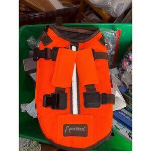 Aussie Naturals Dog Life Vest Orange Reflective Safety Pet Float Coat Small